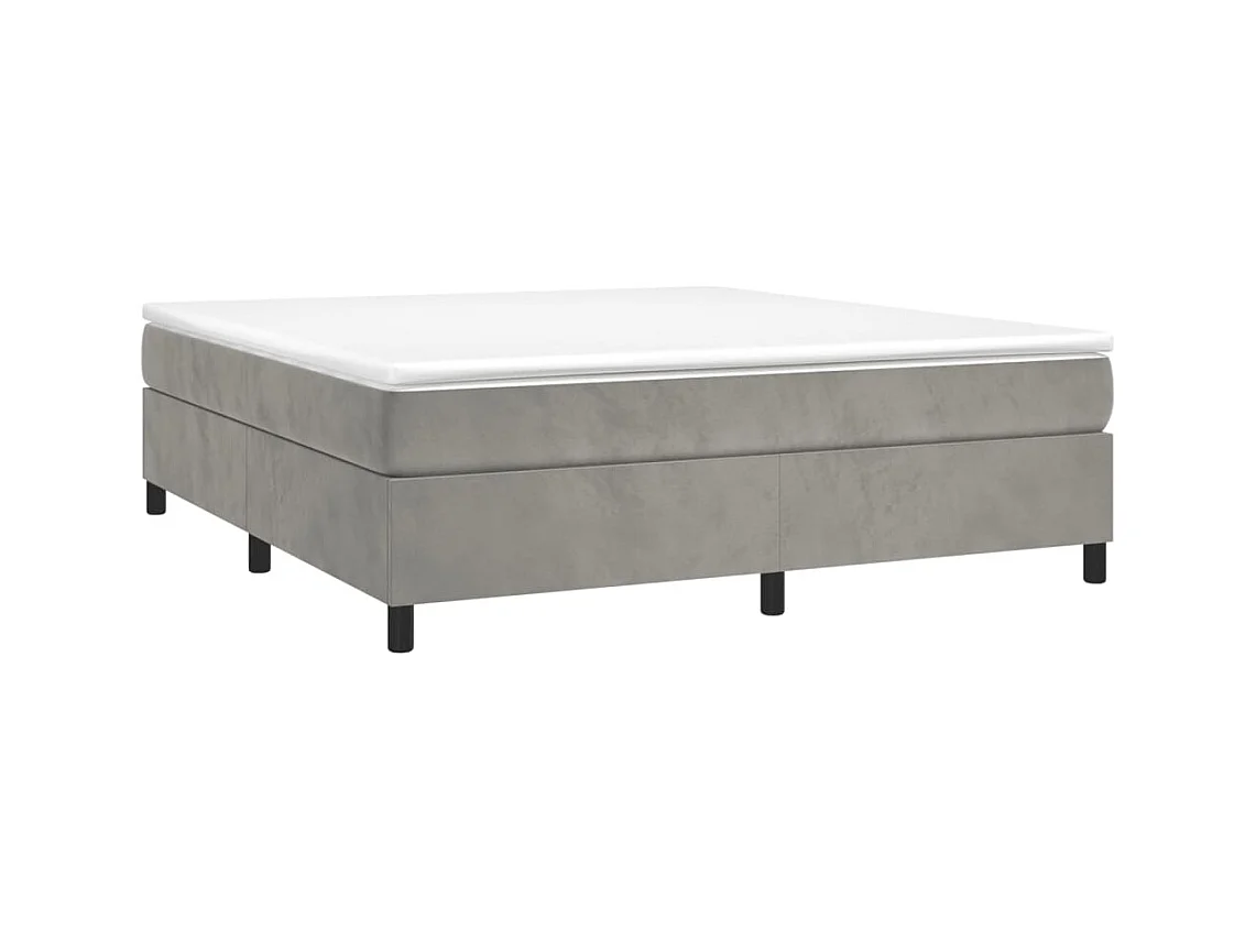 Struttura letto senza materasso grigio chiaro 200x200 cm velluto