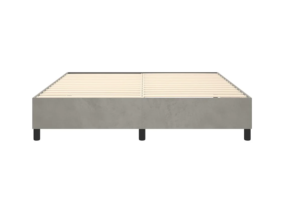 Struttura letto senza materasso grigio chiaro 200x200 cm velluto