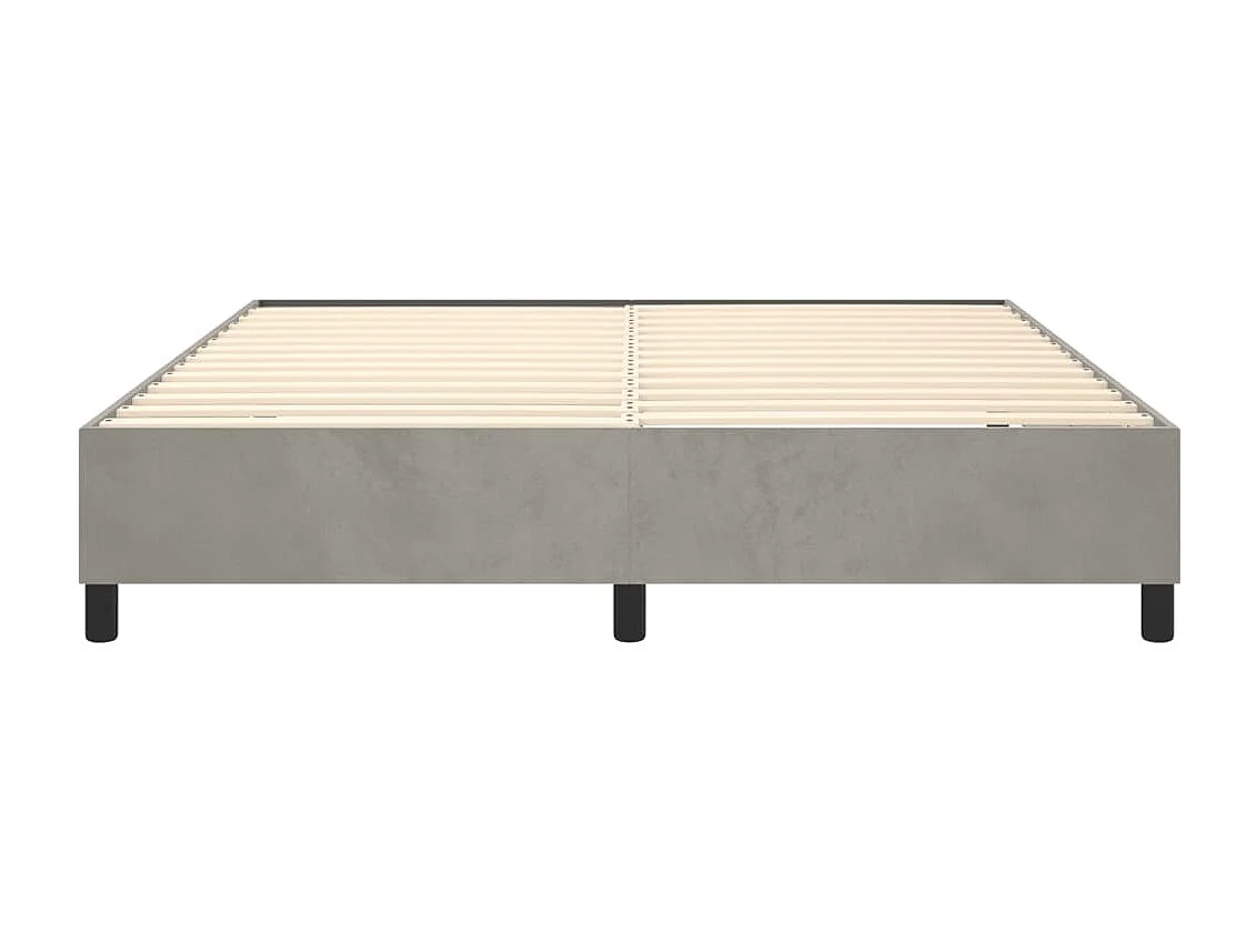 Cadre de lit sans matelas gris clair 200x200 cm velours
