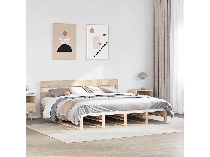 Estructura de cama sin colchón 180x200 cm madera maciza de pino
