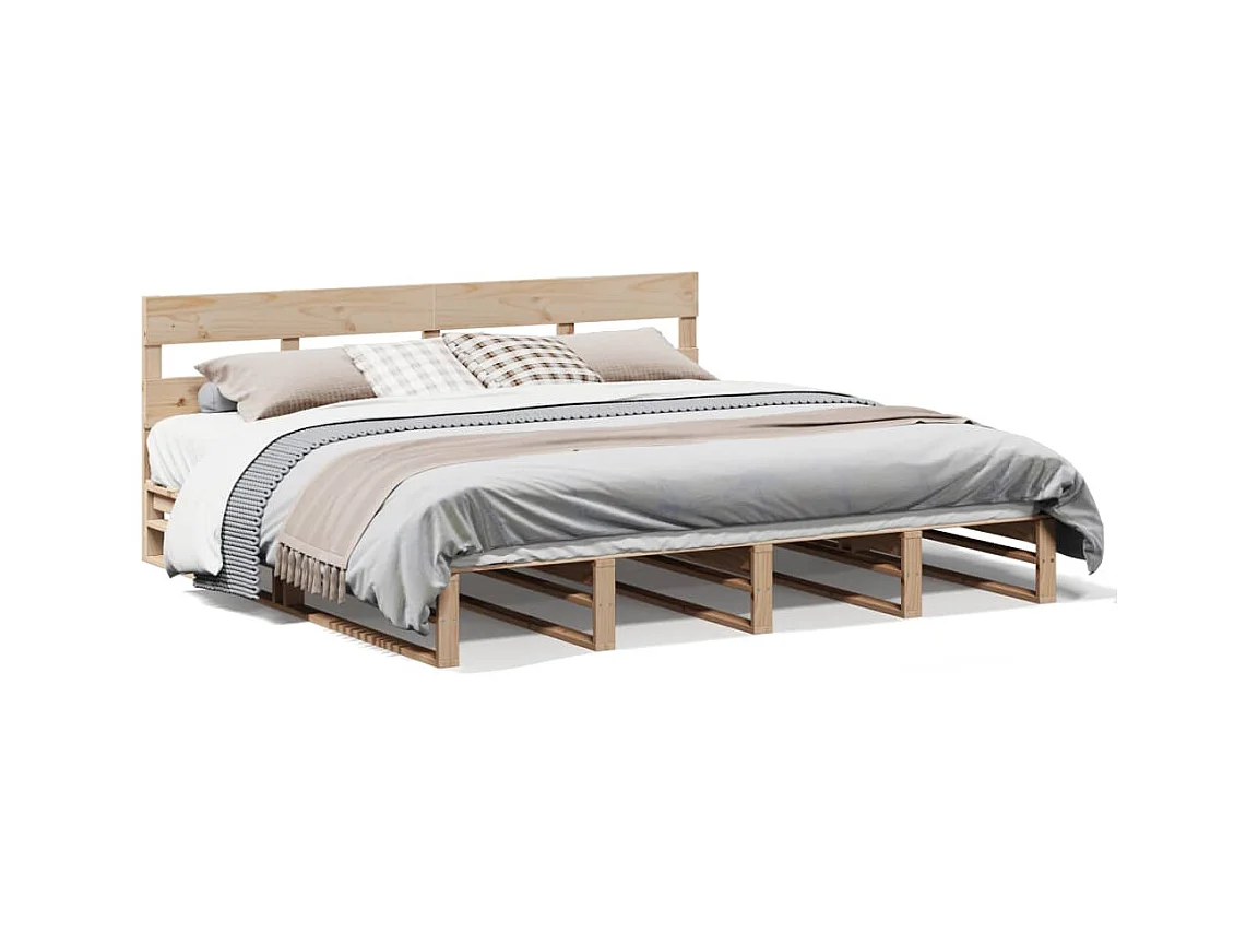 Estructura de cama sin colchón 180x200 cm madera maciza de pino