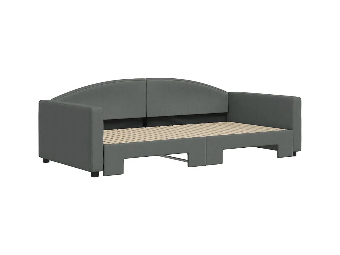 Divano letto con letto estraibile senza materasso grigio scuro 100x200 cm