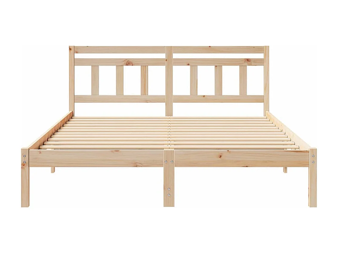 Bedframe met hoofdbord Bruin Massief grenenhout