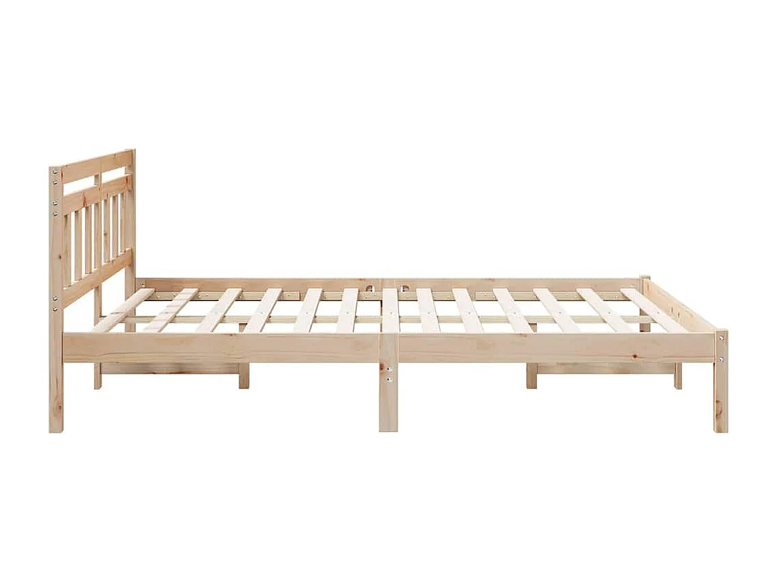 Bedframe met hoofdbord Bruin Massief grenenhout