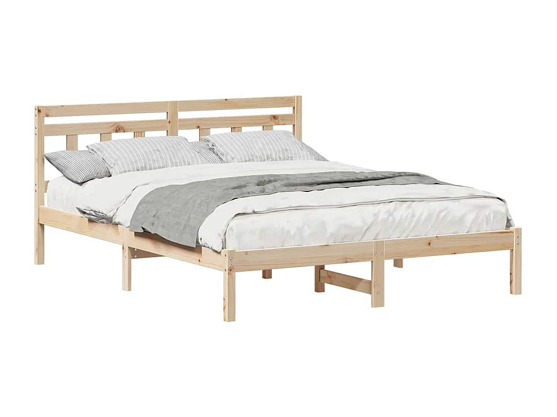Bedframe met hoofdbord Bruin Massief grenenhout