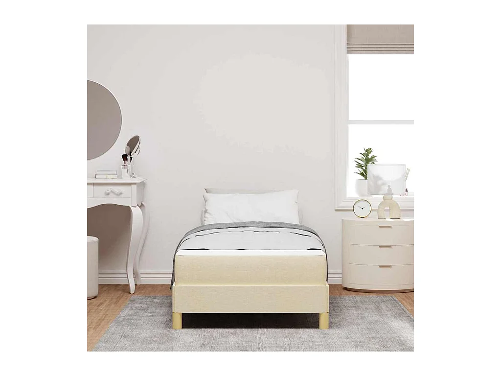 Creme-braunes Boxspringbett 80 x 200 cm