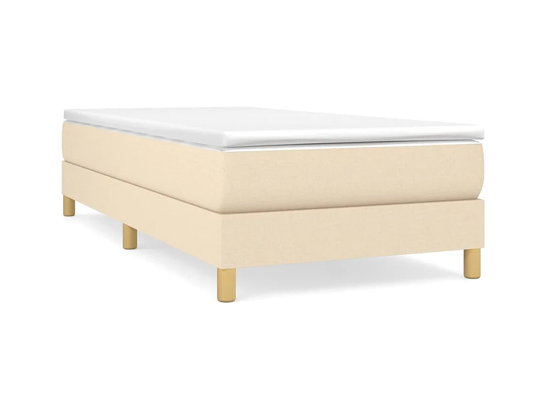 Sommier à lattes de lit avec matelas Crème 90x200 cm Tissu