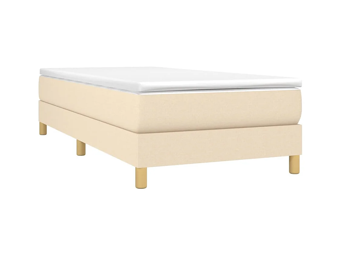Sommier à lattes de lit avec matelas Crème 90x200 cm Tissu