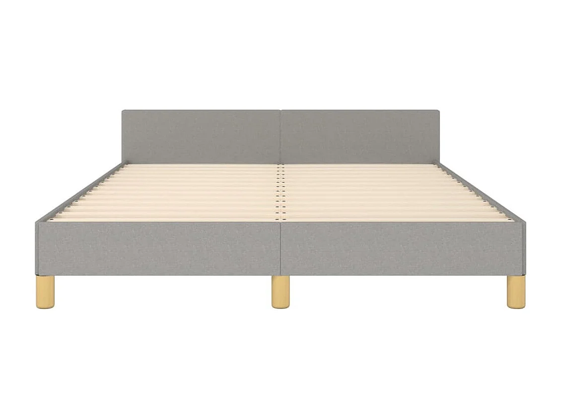 Cadre de lit sans matelas gris clair 140x200 cm tissu