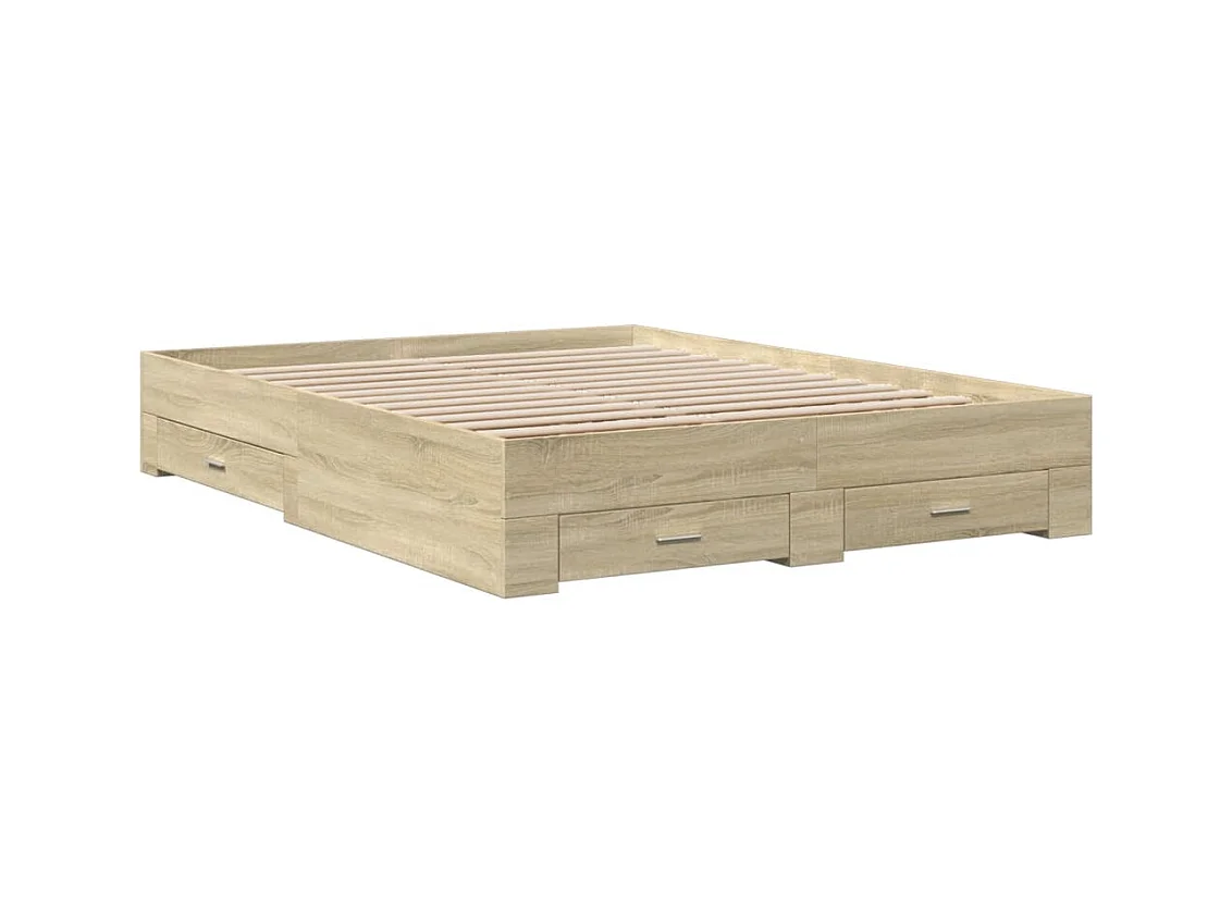 Bedframe met lades zonder matras sonoma eiken 160x200 cm