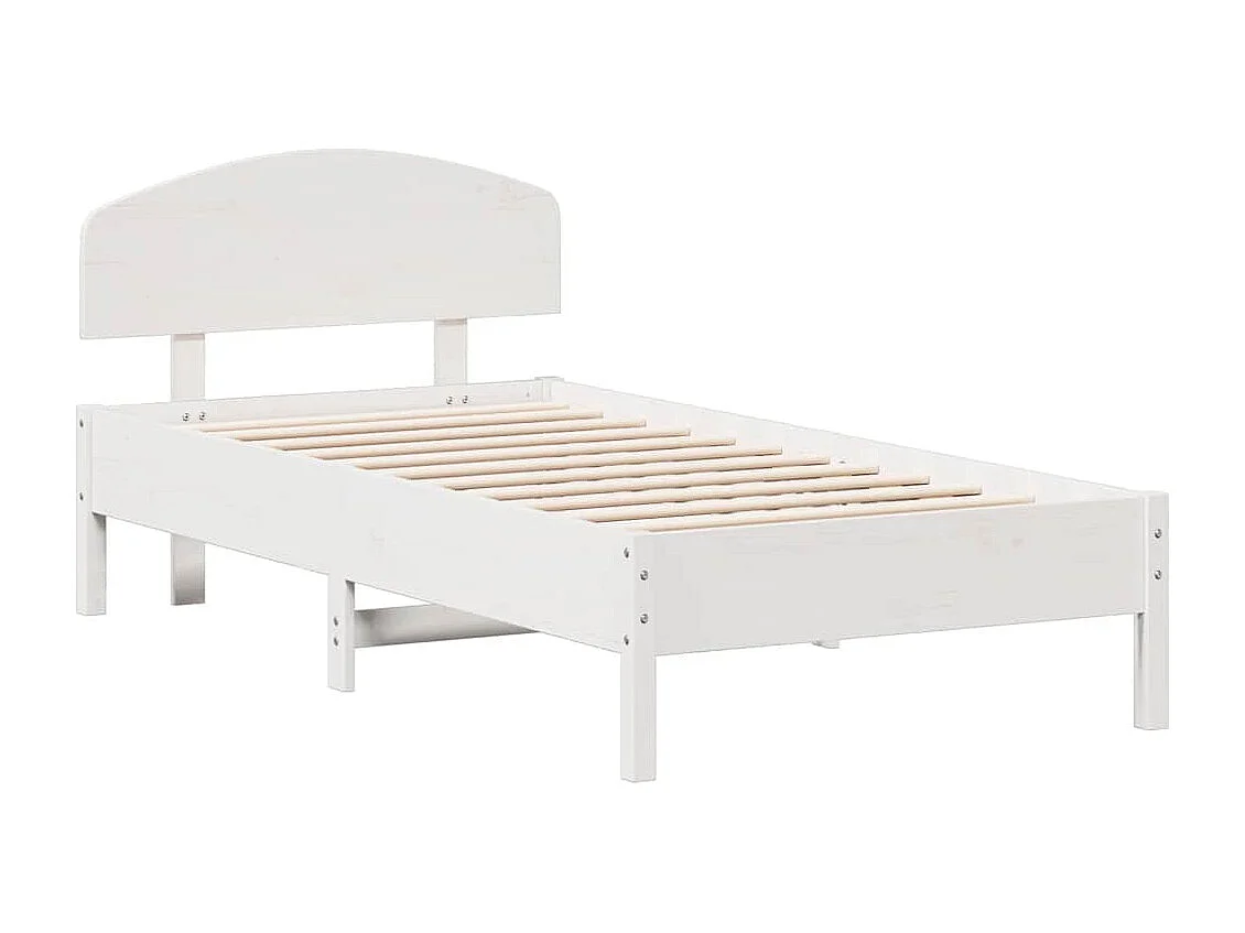 Estructura de cama sin colchón blanca 75x190 cm madera maciza de pino