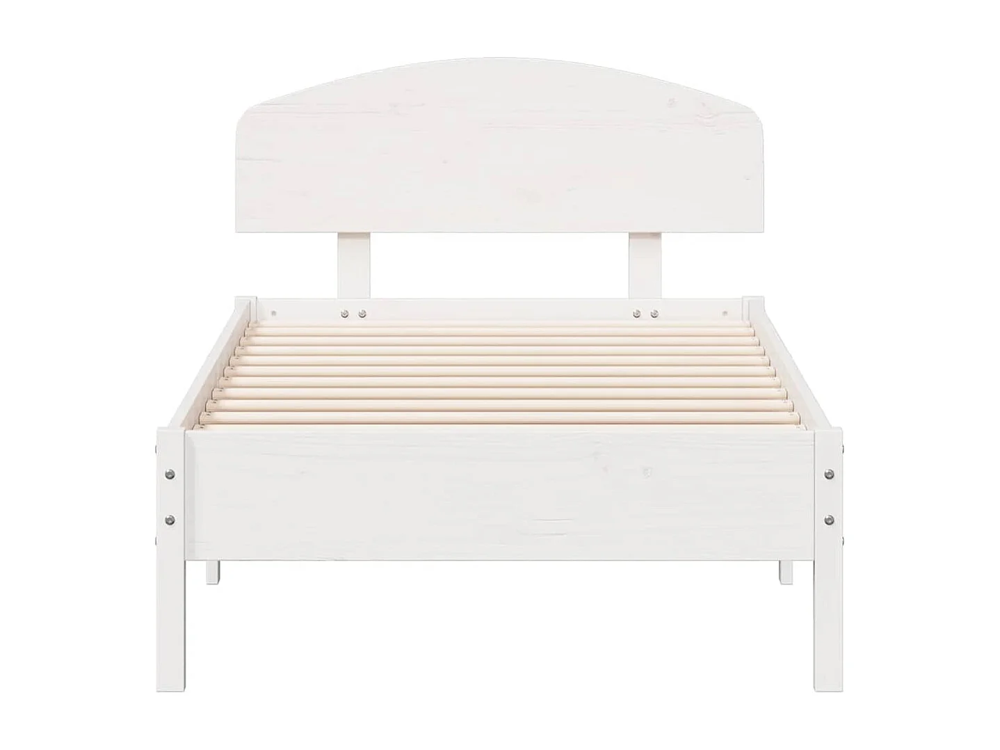 Estructura de cama sin colchón blanca 75x190 cm madera maciza de pino