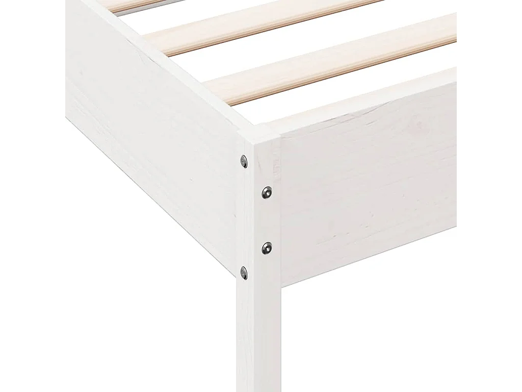 Estructura de cama sin colchón blanca 75x190 cm madera maciza de pino