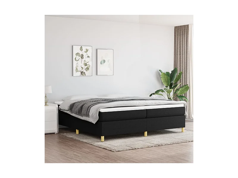 Cadre de lit sans matelas noir 200x200 cm tissu