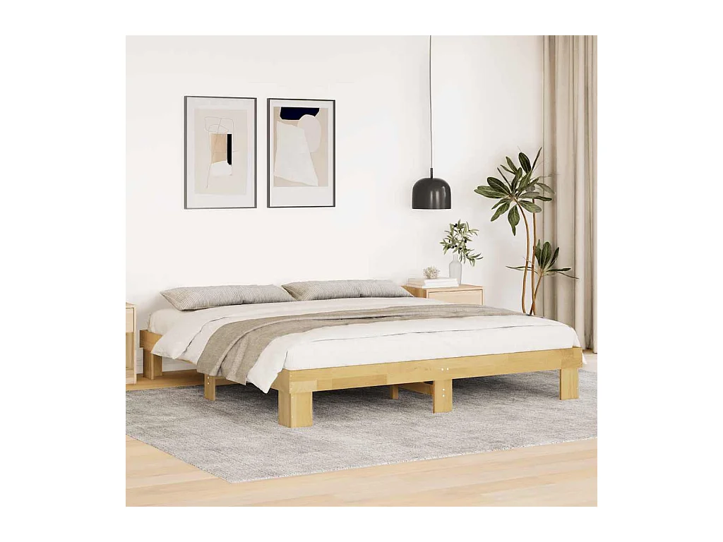 Struttura letto senza materasso 180x200 cm in legno massello di rovere