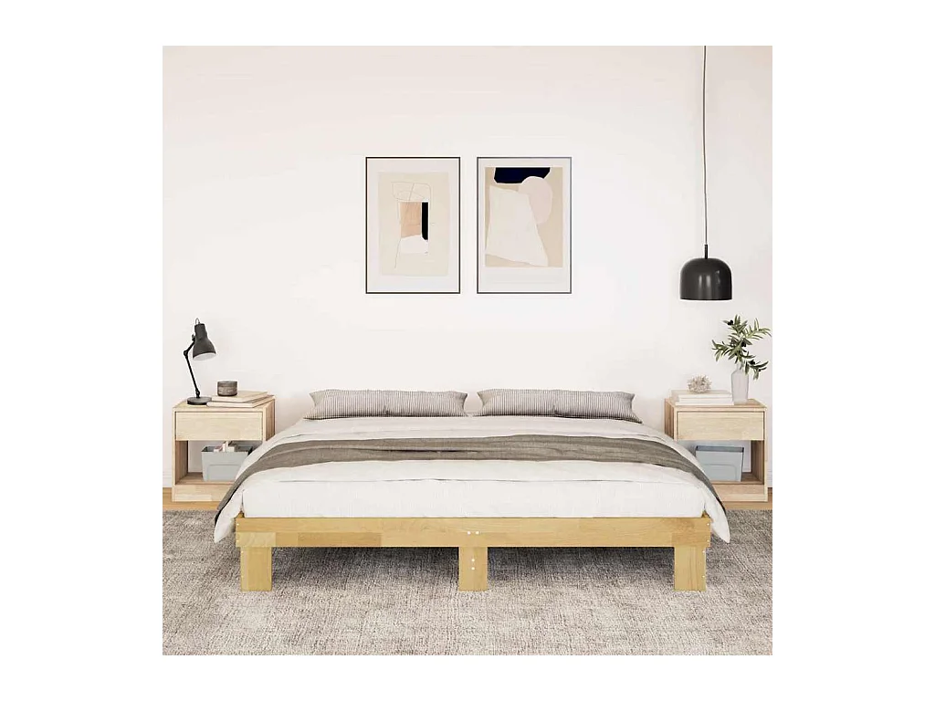 Struttura letto senza materasso 180x200 cm in legno massello di rovere