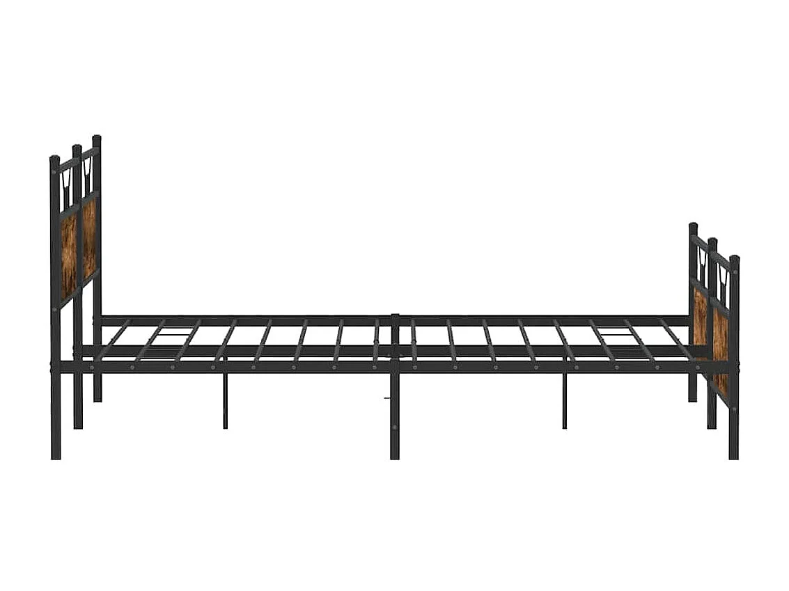 Metalen bedframe zonder matras gerookt eiken 160x200 cm