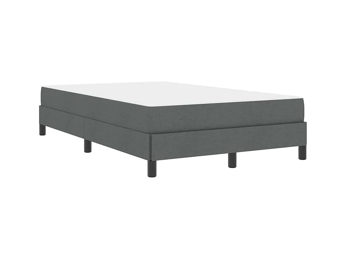 Cama con somier y colchón de tela gris oscuro de 120 x 200 cm