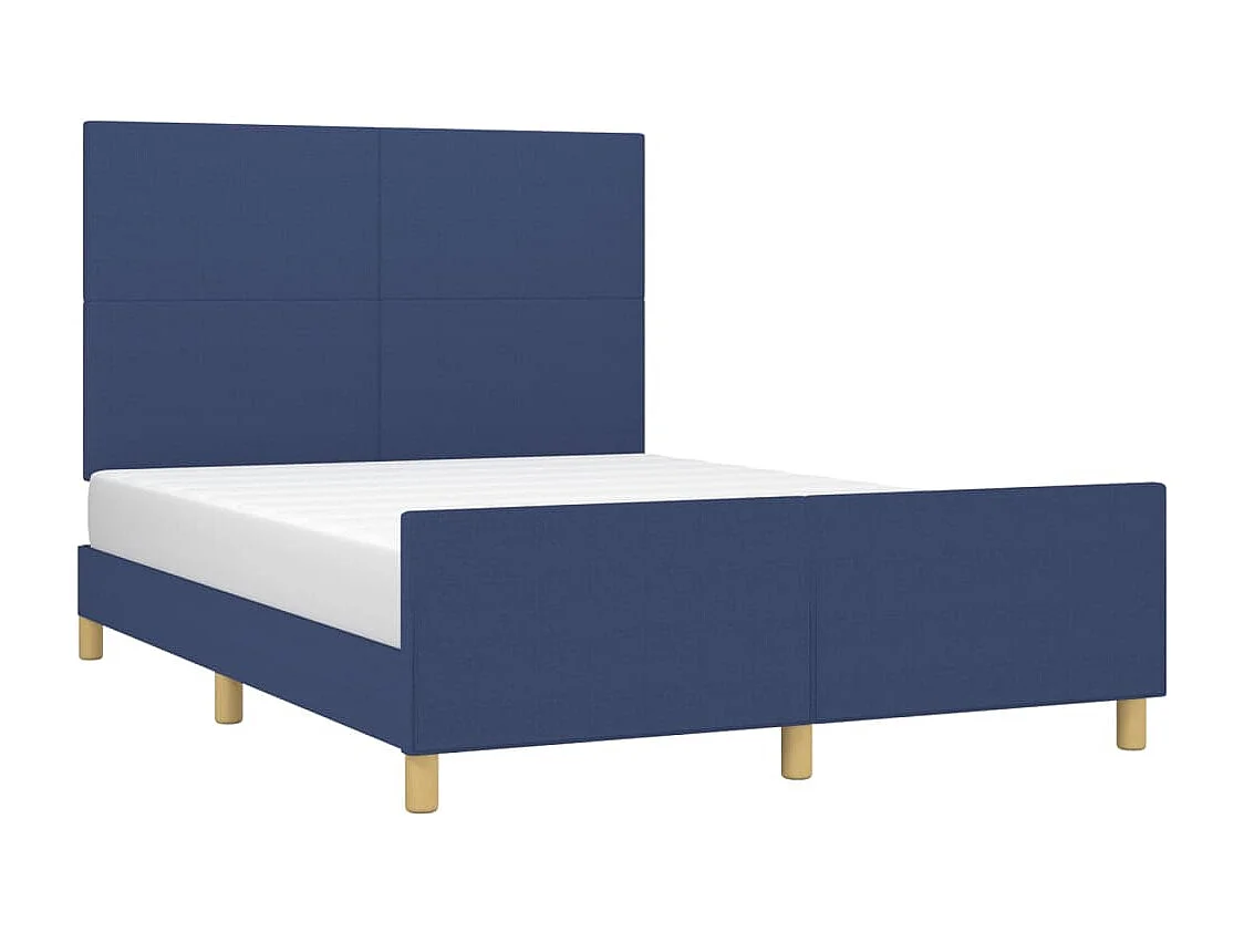 Cadre de lit sans matelas bleu 140x190 cm tissu