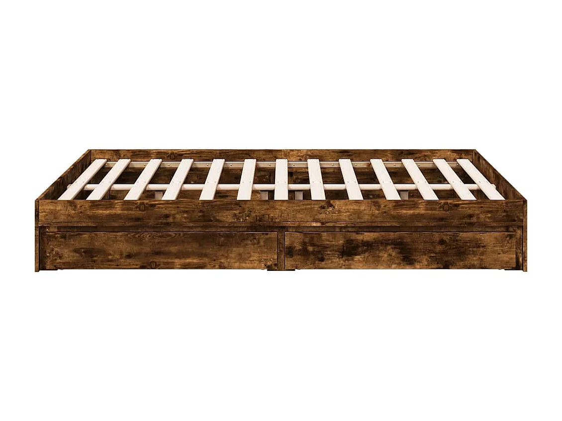 Bettgestell mit Schubladen ohne Matratze Räuchereiche 140x200 cm