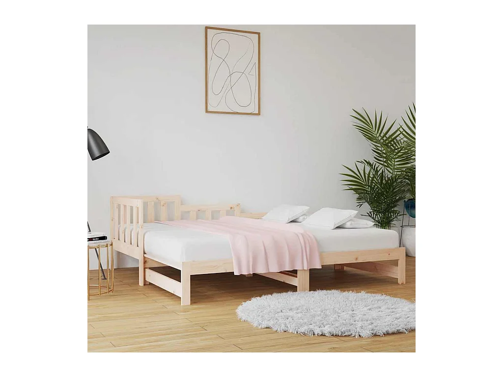 Schuifbed zonder matras 2x(90x200) cm Massief grenenhout