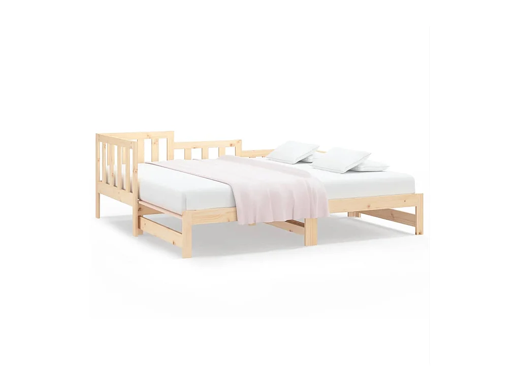 Schuifbed zonder matras 2x(90x200) cm Massief grenenhout