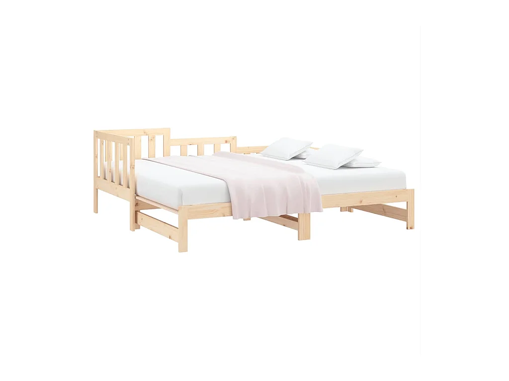 Schuifbed zonder matras 2x(90x200) cm Massief grenenhout
