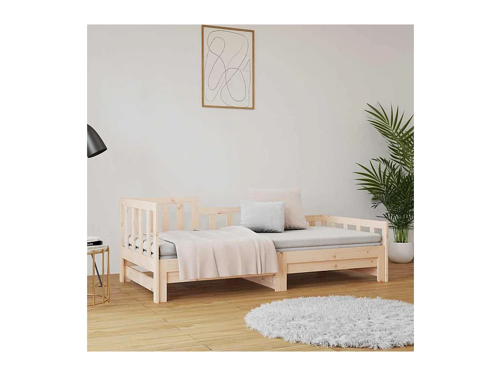 Schuifbed zonder matras 2x(90x200) cm Massief grenenhout