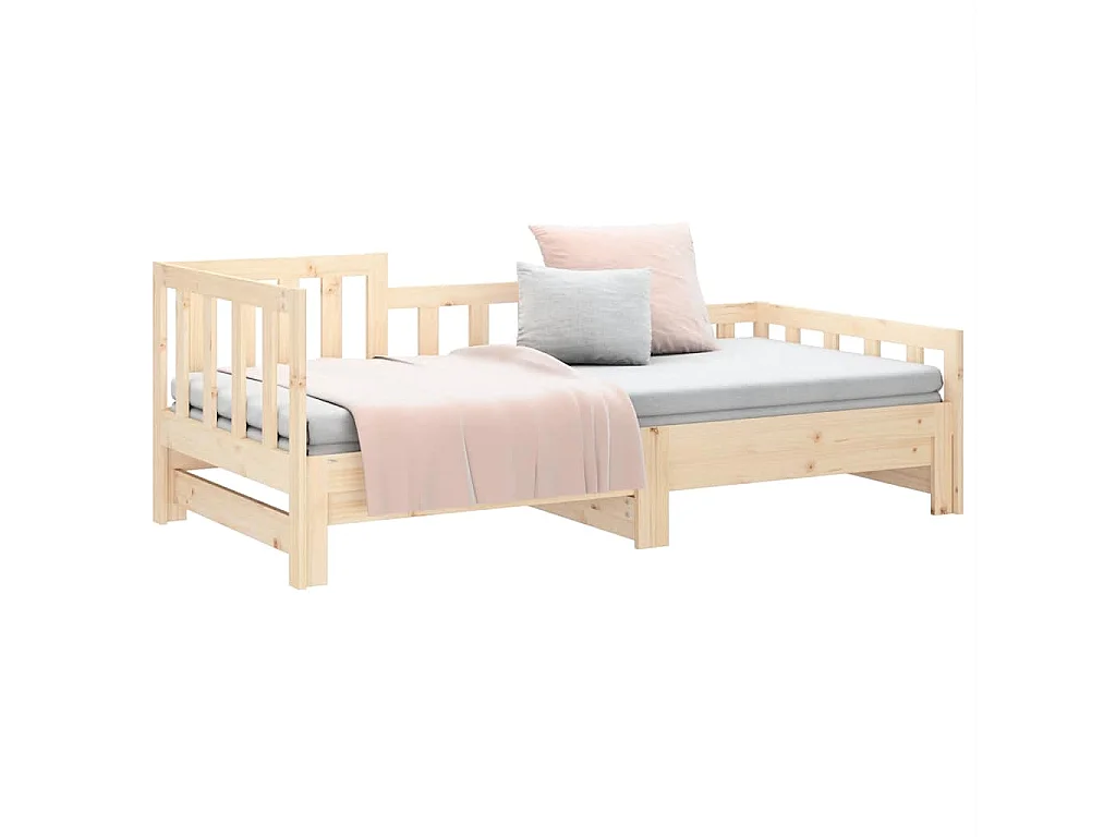 Schuifbed zonder matras 2x(90x200) cm Massief grenenhout