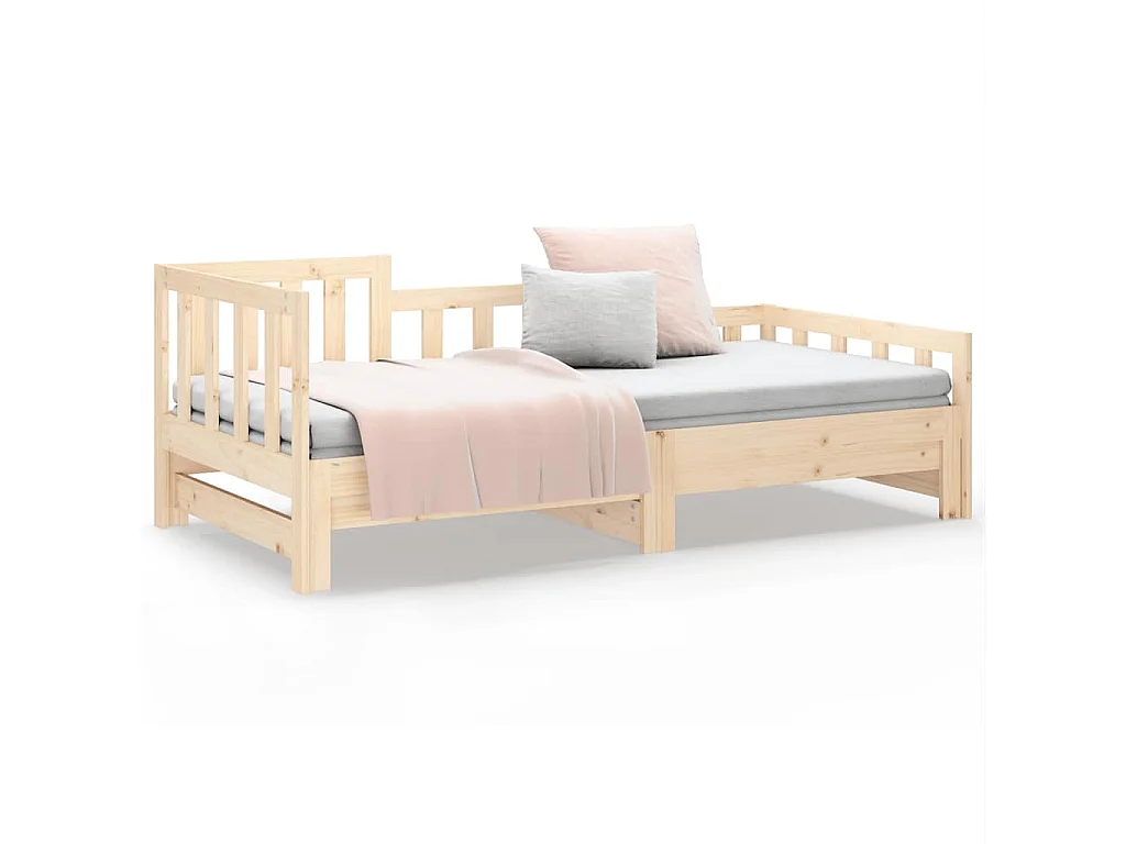 Cama corredera sin colchón 2x(90x200) cm Madera maciza de pino