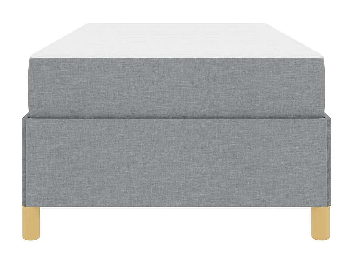 Cama de muelles en tela gris claro y blanca de 100 x 200 cm