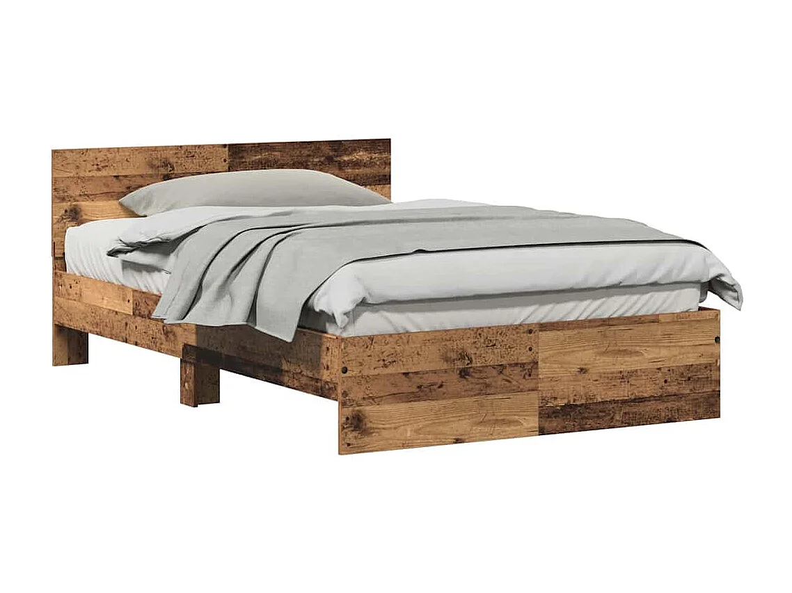 Bettgestell mit Kopfteil Antikholz 120 x 190 cm