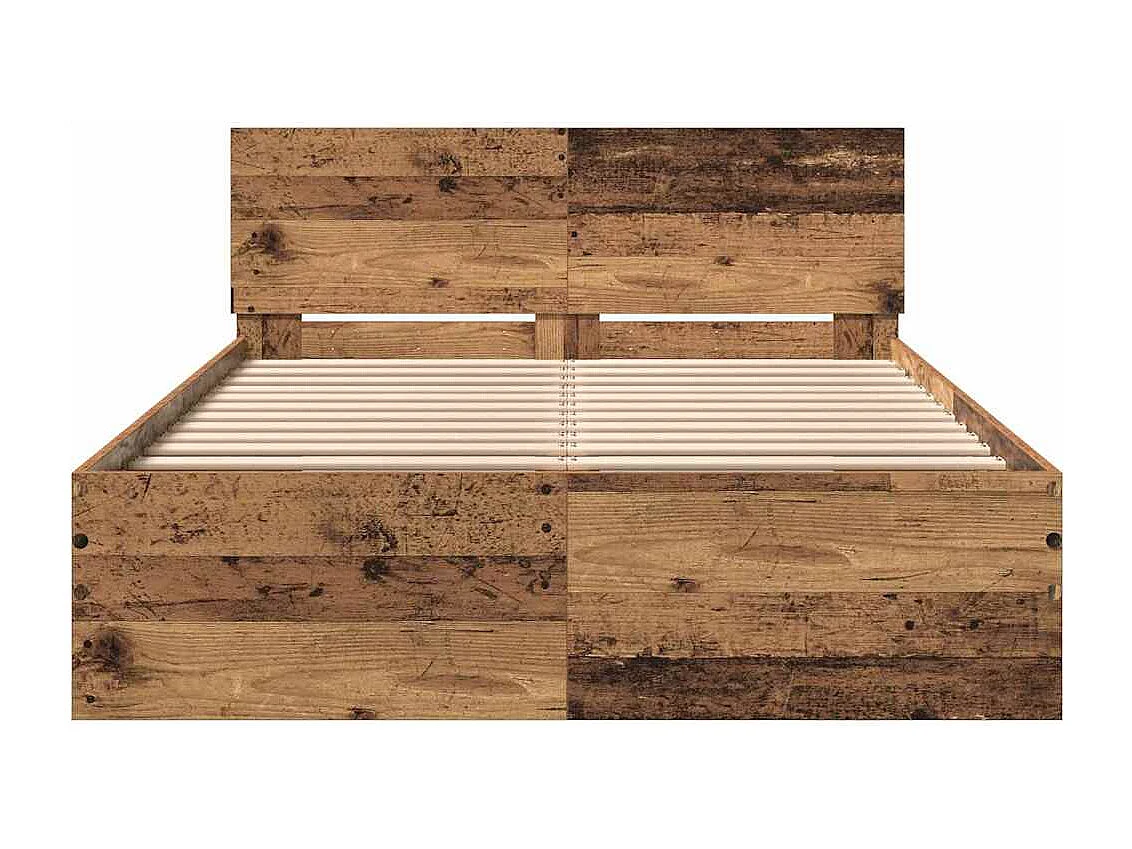 Bettgestell mit Kopfteil Antikholz 120 x 190 cm