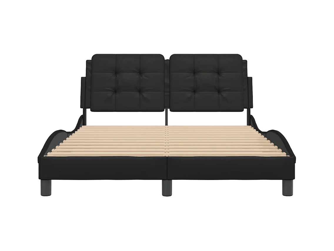 Cadre de lit sans matelas noir 140x190 cm similicuir