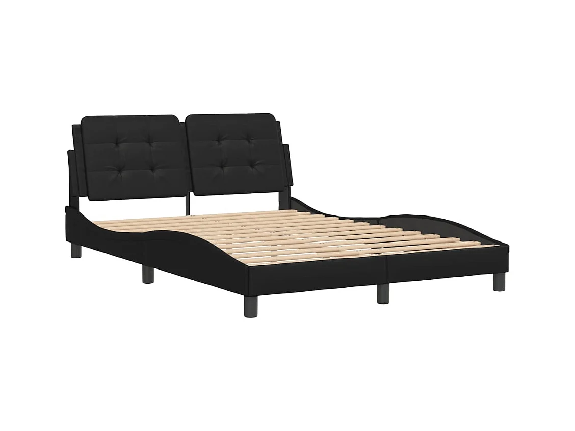 Estructura de cama sin colchón negra 140x190 cm polipiel