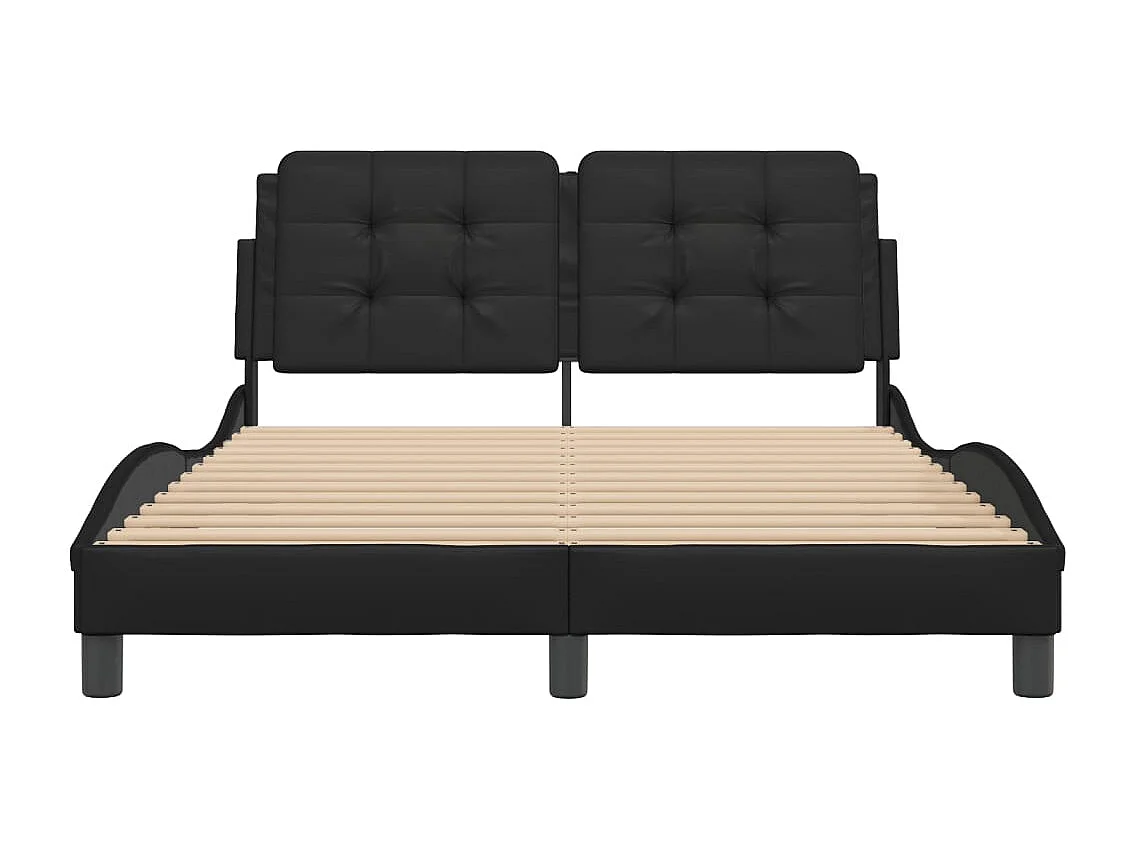 Cadre de lit sans matelas noir 140x190 cm similicuir