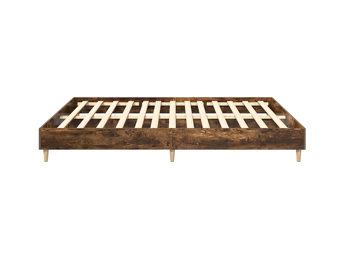 Cadre de lit sans matelas chêne fumé 180x200 cm