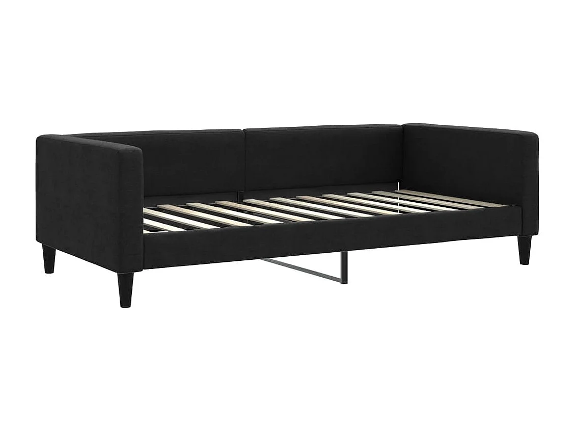 Divano letto con materasso nero 100x200 cm in tessuto