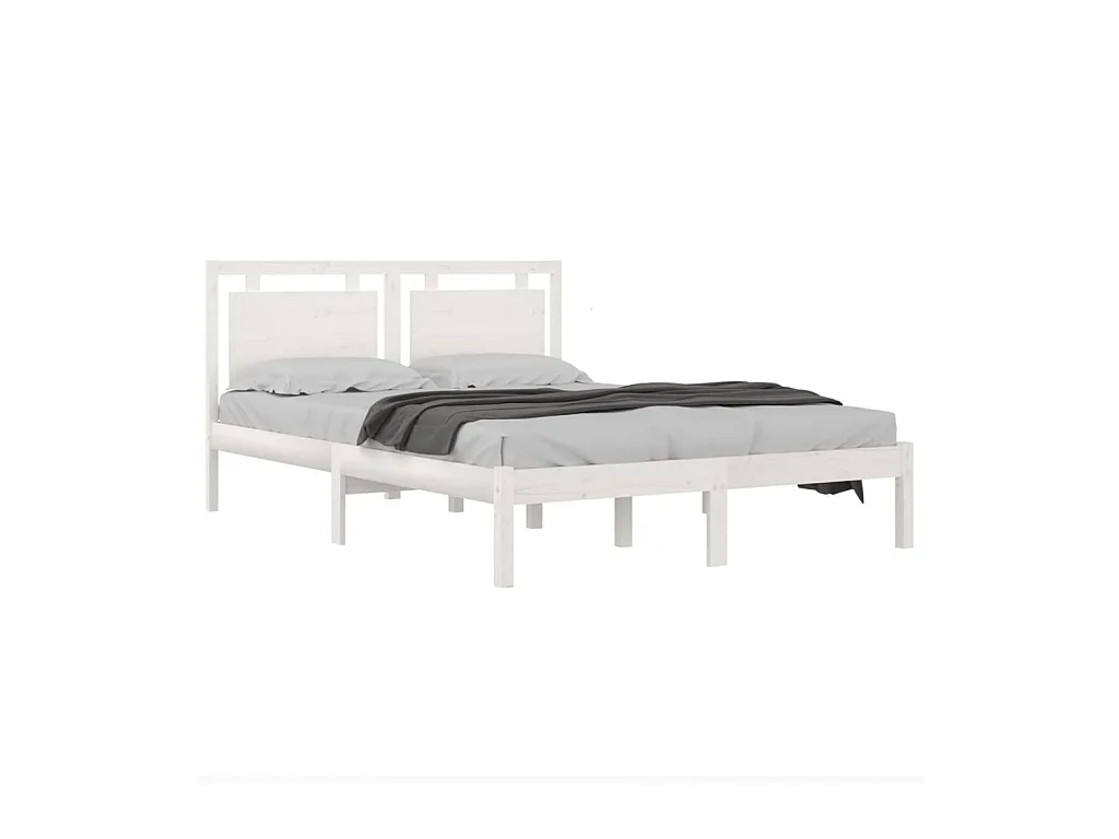 Bedframe zonder matras wit 140x200 cm massief hout