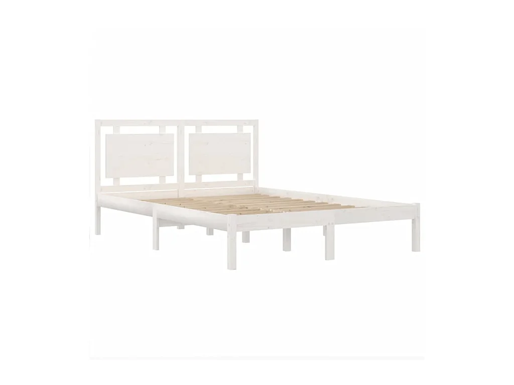 Bedframe zonder matras wit 140x200 cm massief hout