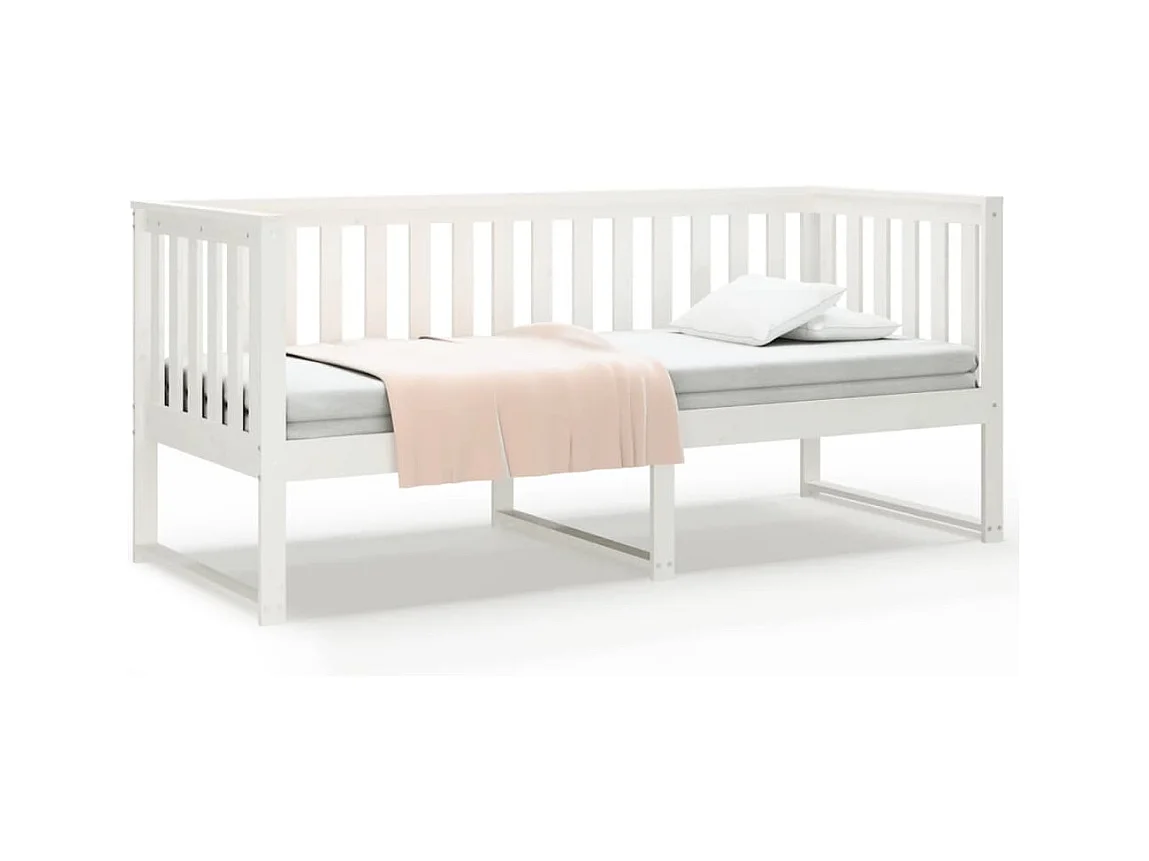 Dagbed zonder matras wit 75x190 cm massief grenenhout