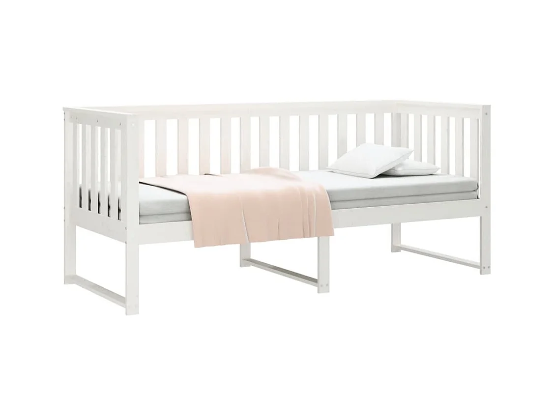 Dagbed zonder matras wit 75x190 cm massief grenenhout