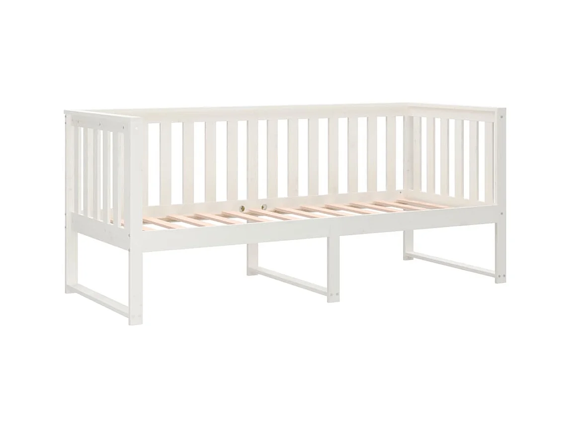 Dagbed zonder matras wit 75x190 cm massief grenenhout