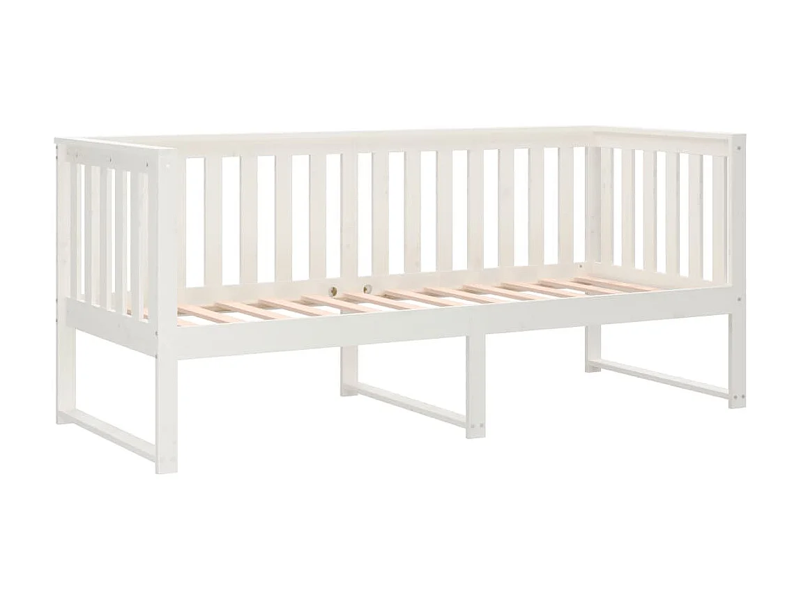 Cama de día sin colchón blanco 75x190 cm madera maciza de pino