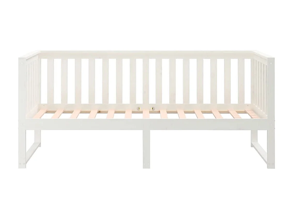 Cama de día sin colchón blanco 75x190 cm madera maciza de pino