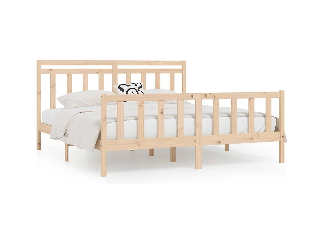 Bedframe zonder matras massief grenenhout 200x200 cm