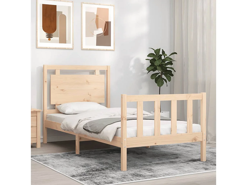 Cadre de lit sans matelas 100x200 cm bois massif de pin