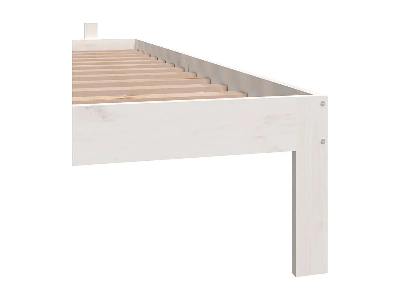 Cadre de lit sans matelas blanc bois de pin massif 160x200 cm