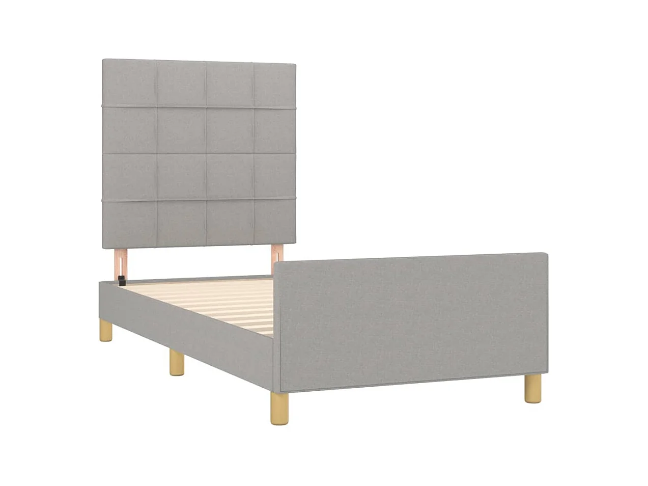 Struttura letto senza materasso tessuto grigio chiaro 90x200 cm