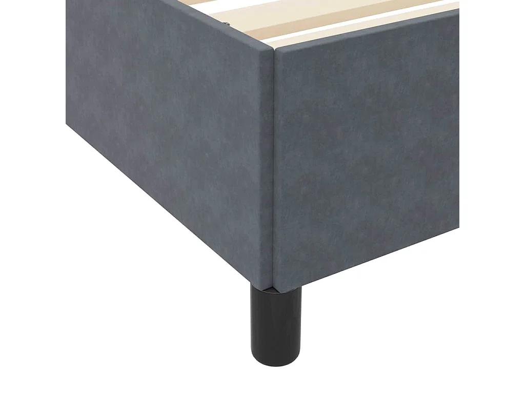 Cadre de lit Gris foncé, gris et blanc 140 x 200 cm Velours